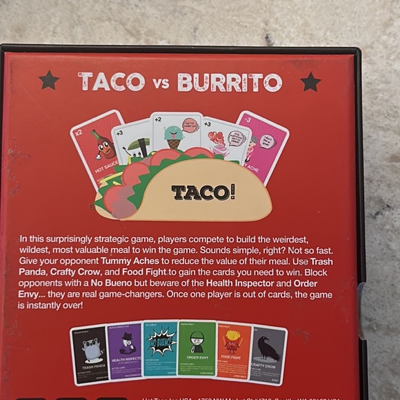 Taco Vs Burrito Card Game & Expansion Pack/Deck New In Box - Picture 3 of 10
